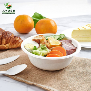 Platos y Tazones Redondos Profundos de 10 Pulgadas de Bagazo de Caña de Azúcar para Curry, Guisos y Comidas para Llevar con Salsas - Product Image 6