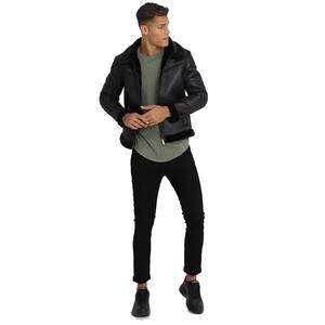 Chaqueta de Hombre a la Moda, de Alta Calidad, en Piel de Cordero y Lona, con Cuello Alto, Impermeable, Ecológica, Anti-UV, Reversible y Personalizable - Product Image 3
