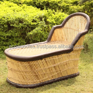Classic Bamboo Outdoor Sun Lounger Sofa Bed Patio Garden Sets Hotel Living Room Beach Poolside Restaurant Canopy - Product Image 4