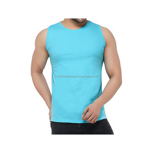 Camiseta sin Mangas Casual de Alta Calidad para Hombre, Nueva, de Secado Rápido, para Gimnasio, Color Sólido, Estampada, Transpirable, de Punto, Ajustada - Product Image 1