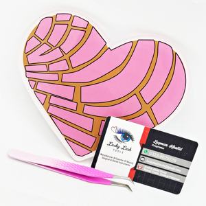 Dernier modèle professionnel de support pour extensions de cils en acrylique rose en forme de cœur, personnalisable, durable, avec support magnétique pour pinces à cils - Product Image 2