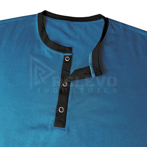 Custom Men's Blue Short Sleeve V-Neck <b>T</b>-<b>Shirt</b> Slim Fit Quick Dry Knitted <b>Polyester</b> Casual Wear - Product Image 5