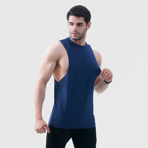 Débardeur sans manches bleu marine pour homme, col rond, tricoté, uni, décontracté, pour l'entraînement, la salle de sport, le quotidien - Product Image 5