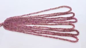 Perles de tourmaline rose naturelle lisses en forme de rondelle, perles de tourmaline naturelle simples en forme de rondelle pour la fabrication de bijoux, vente en gros - Product Image 5