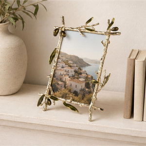Luxury Golden Metal Photo Frame Elegant Olive Branch Border Picture Frame Wholesale Handcrafted Zinc Alloy Tabletop <b>Twig</b> Frame - Product Image 2