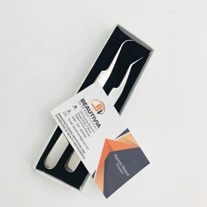 Pinzas de extensión de pestañas con aislamiento de curva de acero inoxidable sostenible profesional Punta de volumen puntiaguda con etiqueta privada - Product Image 5