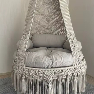 Relax Cotton <b>Macrame</b> Hanging Swing For Patio | Swing For Adults and Children To Read Book Comfortably | <b>Macrame</b> Chair For Indoor - Product Image 1