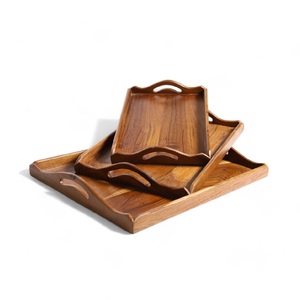 Bandeja de Madera Natural Elegante para Servir, para Mesa de Comedor, Desayuno, Café, Té, Cocina, Sala de Estar, Hogar y Hostelería - Product Image 4