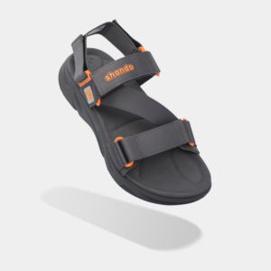 Sandalias Unisex SHONDO Casuales Color Gris Oscuro, Parte Superior Ligera, Punta Abierta, con Correa Extraíble, Logotipo Serigrafiado - Product Image 1