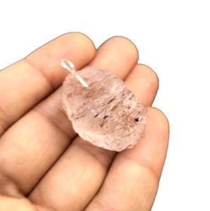 Eautiful Andy hecho 1 Pieces nntreated ough tone ough harm opopper oputile emstone 92,5 Sterling ililver endant - Product Image 1