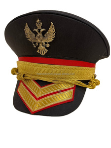 Casquettes uniformes personnalisées Hatgerman Casquette uniforme Couvre-chef argent brodé à la main Pakistan Casquettes personnalisées - Product Image 2