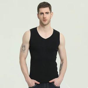 Camiseta sin Mangas de Algodón para Hombre, Cuello en V, Blanca, con Logotipo Personalizado, para Gimnasio, Venta al Por Mayor - Product Image 3