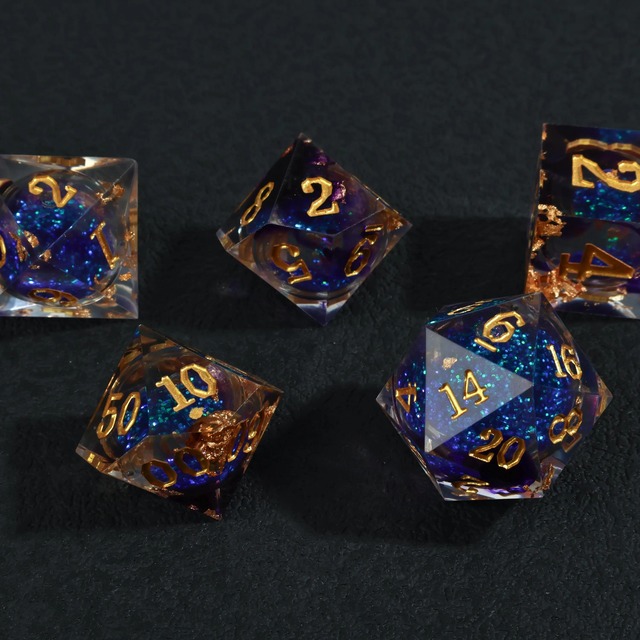 Premium Boxed Handmade Polished Polyhedral Resin Dice Set Model High Quality Tabletop RPG Games Professional Gaming Accessory
