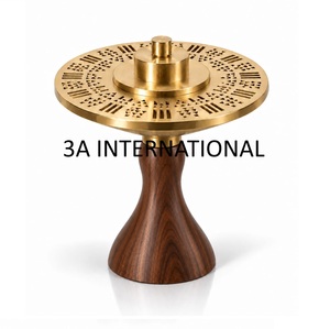 เตาเผากำยานทองเหลืองโบราณเคลือบวอลนัท พร้อมฐานไม้จันทน์หอม ใช้ได้ทุกฤดู - Product Image 6