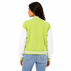 stylish <b>varsity</b> <b>jacket</b> for women featuring soft fabric a relaxed fit and fashionable details for comfortable everyday wear - Product Image 3