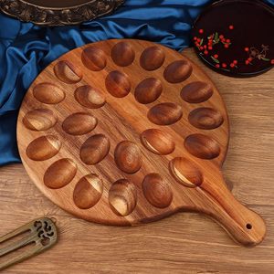 Bandeja Porta Huevos de Madera Artesanal, Tabla Rústica para Almacenamiento de Huevos Estilo Granja, Plato para Servir Huevos Rellenos de Madera de Acacia, Decoración de Pascua para Cocina - Product Image 4
