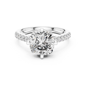 Bague exclusive avec coussin de diamant et diamant rond taillé en laboratoire, bijoux de mariage élégants pour femmes, fournisseur OEM en gros - Product Image 4