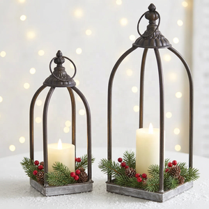 Lanternes porte-bougies en métal durables en gros pour les décorations d'événements de Noël - Product Image 1