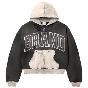 Sudadera con Capucha para Hombre, Diseño Personalizado con Estampado de Diamantes de Imitación, Ecológica, de Alta Calidad, 100% Algodón, Corte Holgado, Estilo Urbano Otoñal - Product Image 4
