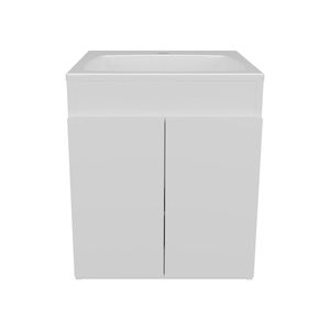 Meka 45 Wall Mounted <b>Bathroom</b> <b>Vanity</b> White with Two Drawers and Open Shelf for Storage - Product Image 6