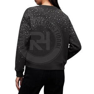 Sweat-shirt en molleton de coton vierge avec strass 320-340 GSM pour conception personnalisée en cristal, fabricant OEM sous marque privée - Product Image 4