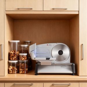 Machine à trancher électrique 200W de 7,5 pouces avec lame SUS420, épaisseur réglable de 0 à 0,6 pouces, certifiée ETL, pour la découpe de viande à domicile - Product Image 2