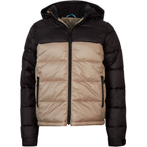 Veste matelassée décontractée pour homme, noire, à capuche, avec fermeture éclair sur le devant, coupe régulière, col montant, en polyester - Product Image 4