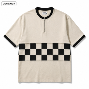 Custom Front <b>Half</b> Zip Mens Short <b>Sleeve</b> Streetwear <b>T</b>-<b>Shirt</b> Quick Dry Breathable Private Label OEM ODM Wholesale Apparel - Product Image 1
