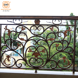 Rampe d'escalier en fer forgé KHP, magnifique et robuste, facile à installer, pour villas modernes en duplex, fabriquée au Vietnam. - Product Image 4