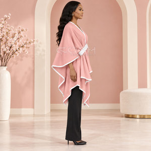 Cosh International Sorority Sisterhood Autumn Winter Scarf Solid Reversible Wool Cape Trendy <b>Poncho</b> Cashmere Sweater - Product Image 3