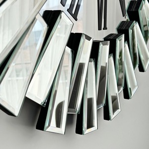 Stylish Round Mirror <b>Wall</b> <b>Clock</b> With Roman Numbers And Reflective Glass Panels Perfect For Contemporary Home <b>Decor</b> From India - Product Image 5