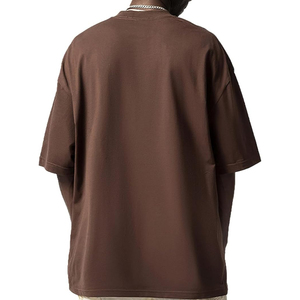 T-shirt de sport surdimensionné personnalisé pour homme, en coton élastique uni, 100 % coton, respirant, pour entraînement musculaire, col court à l'avant - Product Image 3