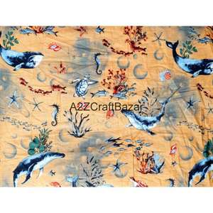 Tissu 100% Coton Écologique Tissé Séchage Rapide Respirant Léger Imprimé au Bloc Fil 60S/60S Style Croisé Femme Fille Rajasthan - Product Image 6