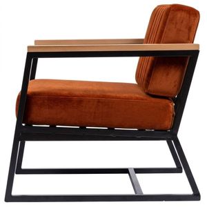 Fauteuil de salon moderne en métal avec coussin en velours, dossier solide et rembourrage en mousse pour usage intérieur - Product Image 4