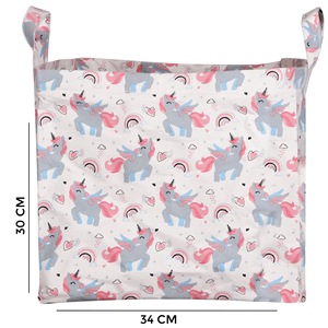 กล่องเก็บของเล่นลายจุดกล่องผ้าใบ (ยูนิคอร์น) - Product Image 6