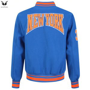Vintage Style Varsity Jacket Contrast Sleeve Chenille Embroidery Old School Letterman Jacket Men's Fashion Street Wear Jacket - Product Image 2