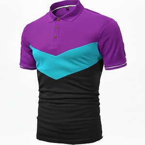 Polo de Hombre de Primera Calidad, Corte Ajustado, Manga Corta, Informal, Mezcla de Algodón, Ropa de Calle de Verano, Top de Moda - Product Image 2