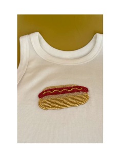 Camiseta de moda con bordado de cuentas y abalorios, estilo vintage, chapada en plata, elegante y personalizable, ¡la más vendida! - Product Image 1