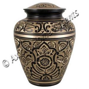 Urna de latón de calidad superior con grabados personalizados y un acabado brillante para un memorial digno de Axiom Home Accents - Product Image 1