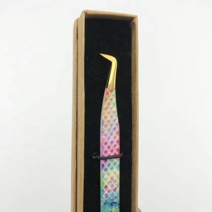 Pinzas para Pestañas de Acero Inoxidable Chapadas en Oro, Punta Suave para Volumen, Ecológicas y Sostenibles, con Recubrimiento de Papel Colorido - Product Image 5