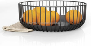 Cesta de fruta de metal grande elegante abierta scrollwork con atractivo rústico para almacenamiento de manzanas, naranjas, plátanos y verduras - Product Image 3