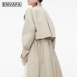 Manteau long matelassé imperméable personnalisé avec cordon de serrage à la taille pour femme, toutes saisons, élégant et décontracté, vente en gros - Product Image 6