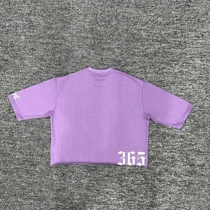T-shirts pour hommes en détresse de haute qualité T-shirt surdimensionné lavé à l'acide personnalisé recadrée 100% coton éponge matériel - Product Image 2