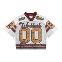 Maillot de football personnalisé à col en V et coupe carrée, avec maille respirante, personnalisez votre nom et votre logo, streetwear, t-shirt vintage, maillot de football américain