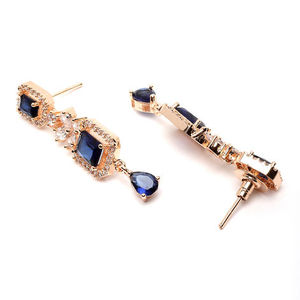 Conjunto de Collar y Pendientes de Latón Chapado en Oro Rosa para Novia India, Joyería de Diseño Geométrico para Mujer, Ideal para Fiestas - Product Image 5