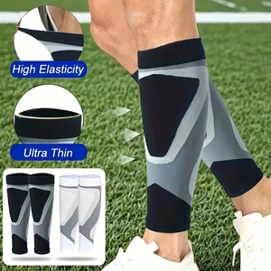 1 par de calcetines de compresión de alta elasticidad, transpirables, ligeros, aptos para correr, gimnasio y deportes, mangas de compresión para pantorrillas - Product Image 4