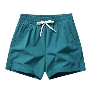 Shorts décontractés pour hommes en toile unie respirante, avec poches, cordon élastique, coupe ample, style plage, en promotion - Product Image 2