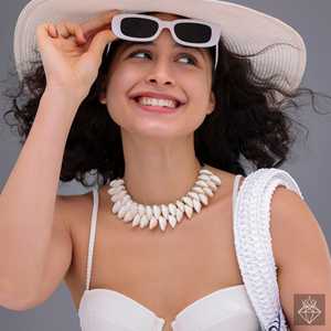 Prao เก๋ไก๋สองชั้นสร้อยคอเปลือกหอยวัวชั้นเครื่องประดับทันสมัยเก๋ไก๋หลายชั้น - Product Image 4