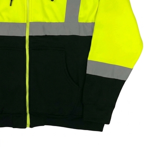 Sudadera con Capucha Reflectante Naranja para Hombre, con Cierre, de Forro Polar, Informal, para Trabajo, Otoño, Corte Regular, con Bolsillos - Product Image 3
