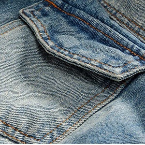 New Fashion Design High Quality Men <b>Denim</b> <b>Jacket</b> Stand Patchwork Eco Friendly Wear Customizable Colors Front - Product Image 6